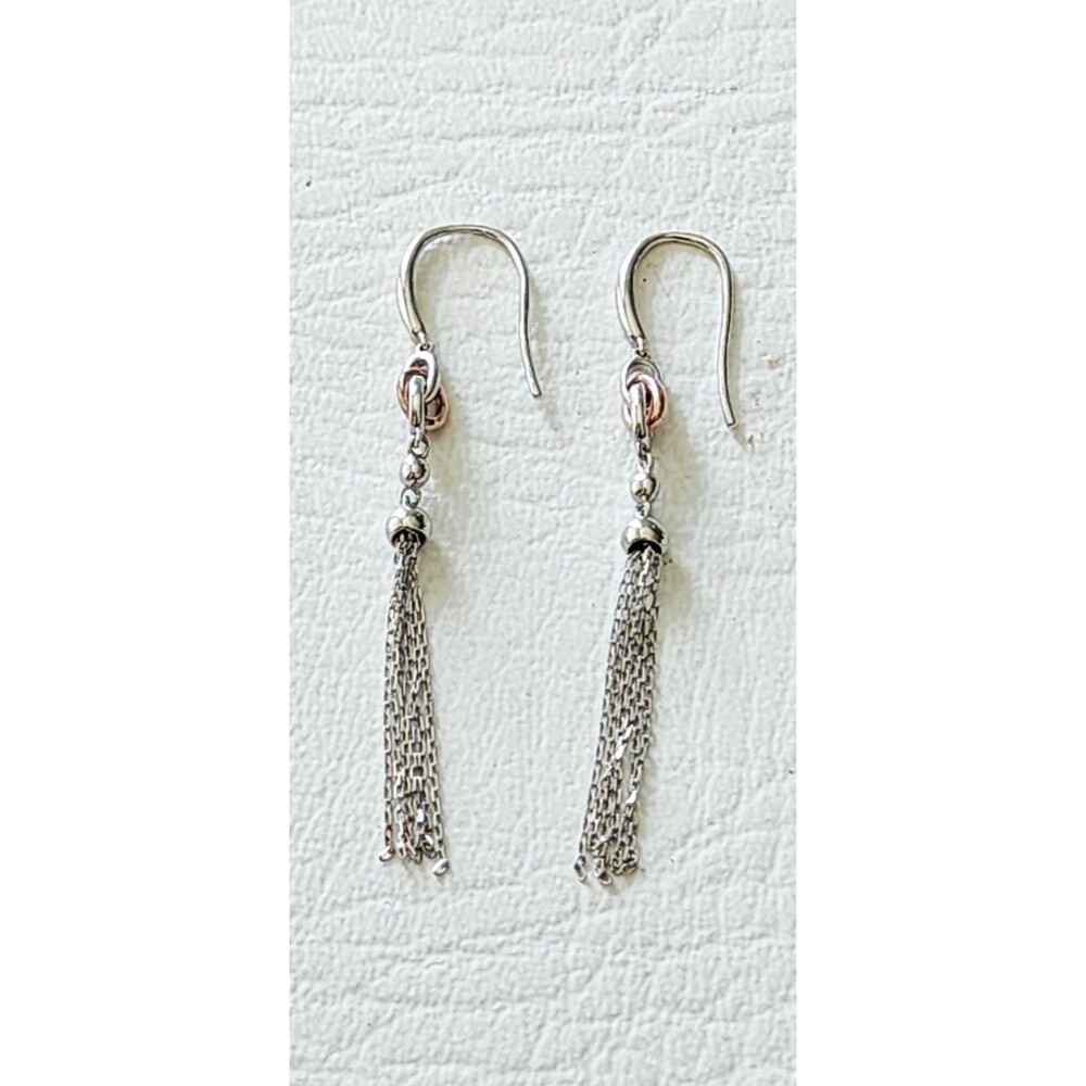 DW 925 Sterling Silver Dangle Tassel Earrings 2"